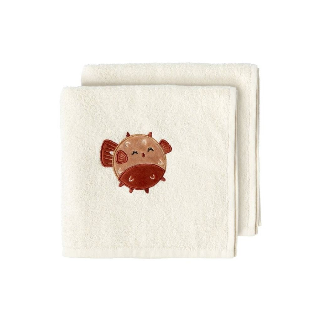 Dreambee Serviette Billie poisson-ballon beige Lg 50 x L 100 cm - 2 pièces