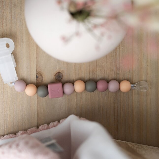 Nattou Attache-sucette pêche/rose/terracotta
