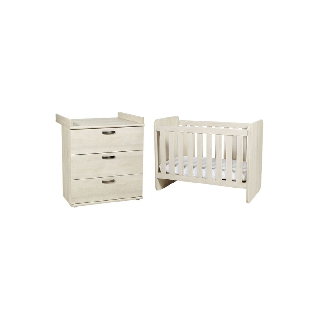 Neyt Chambre de bébé 2 pièces (lit évolutif + commode) Olivia