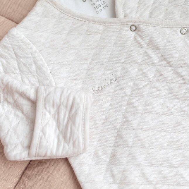 Bemini Sac de couchage mi-saison Magic Bag Pady Quilted Jersey 70 cm écru