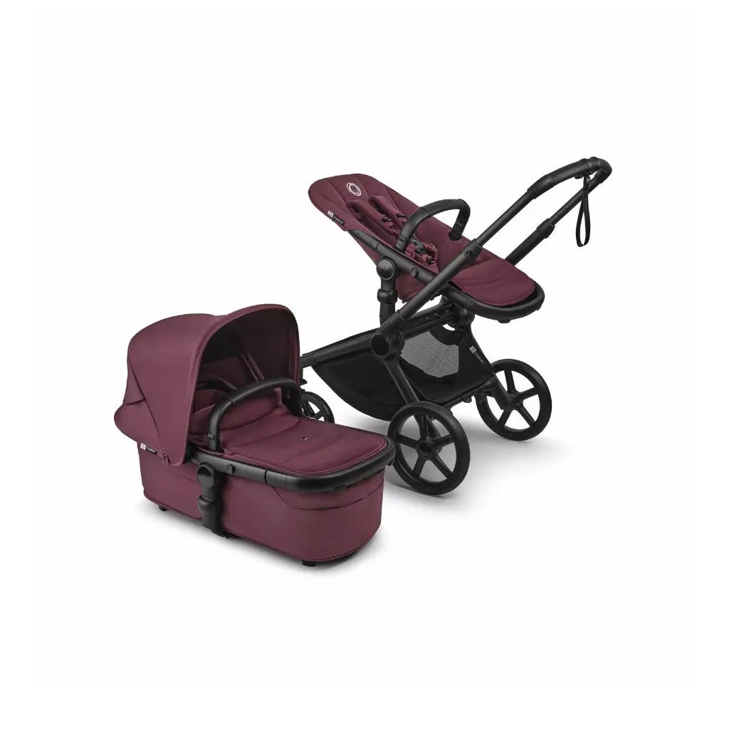 Bugaboo Poussette Fox 5 Renew avec nacelle Black / Dark Cherry