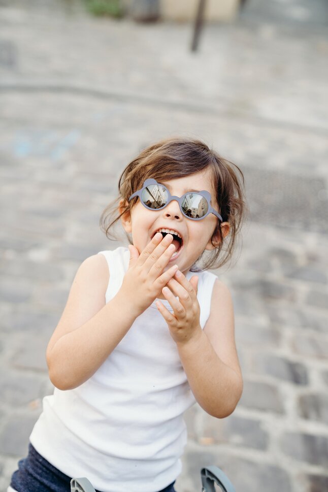 Ki ET LA Lunettes de soleil Ours'on bleu/gris argenté 1-2 ans