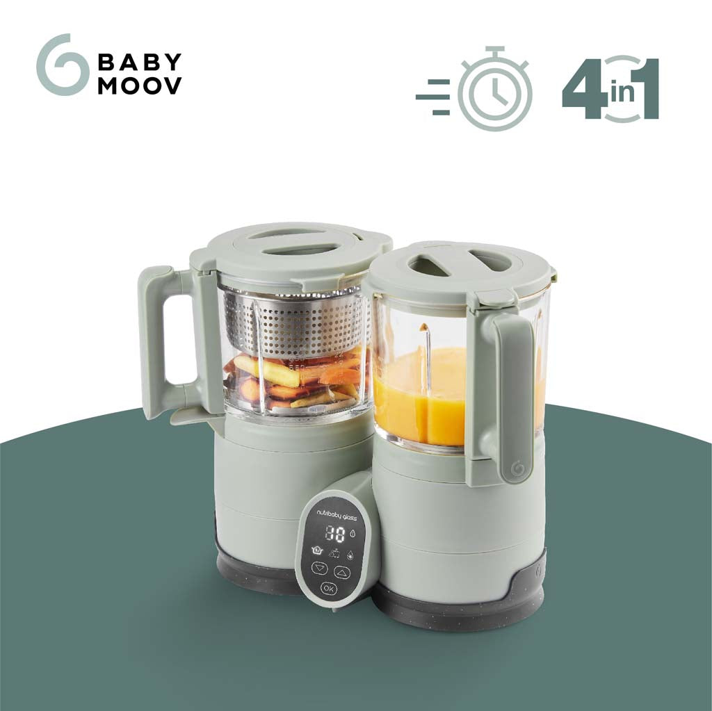 Babymoov Cuiseur vapeur-mixeur 4-en-1 Nutribaby Glass Celadon Green