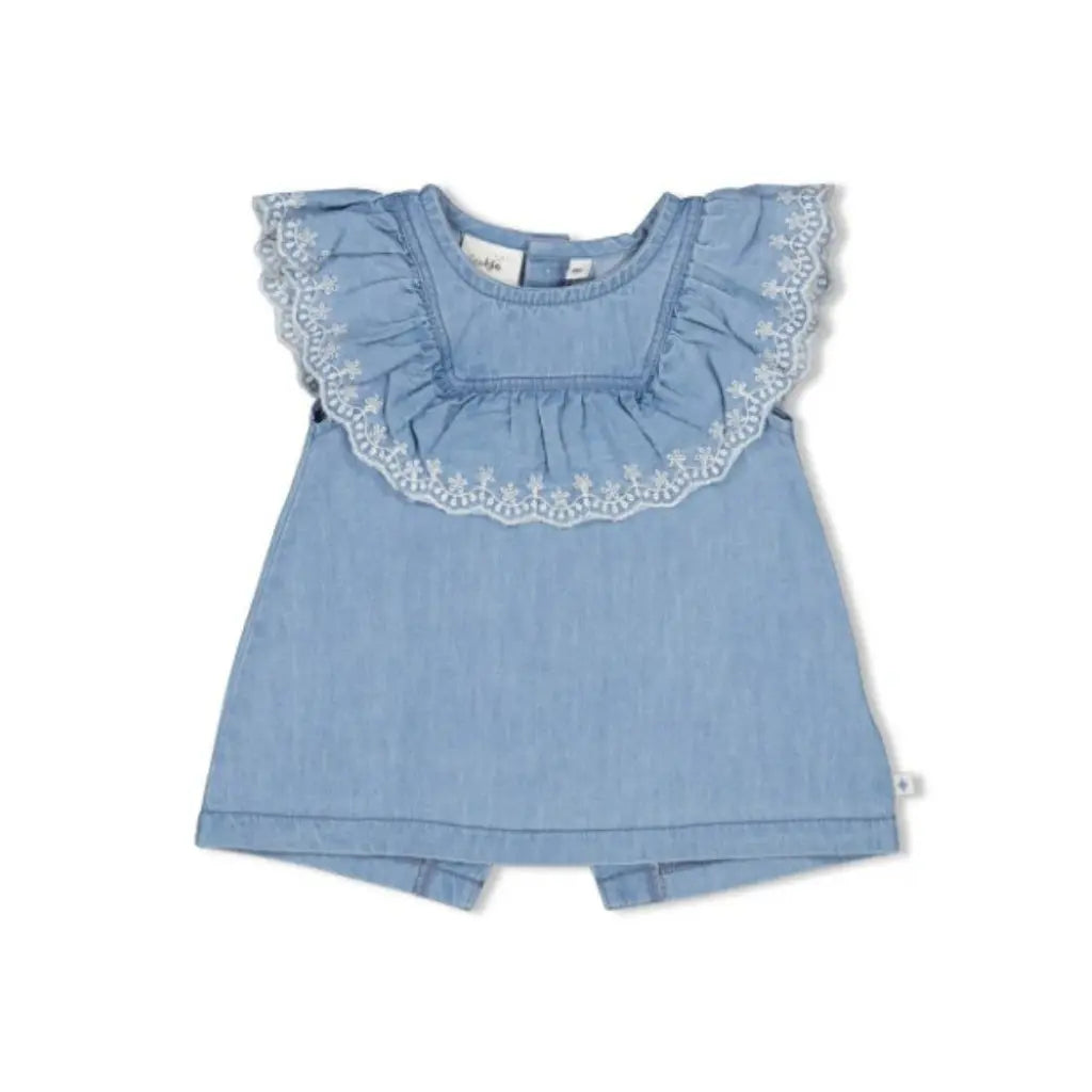 Feetje Jurk + slip - Summer Denims m 74 l blue denim Meisjes
