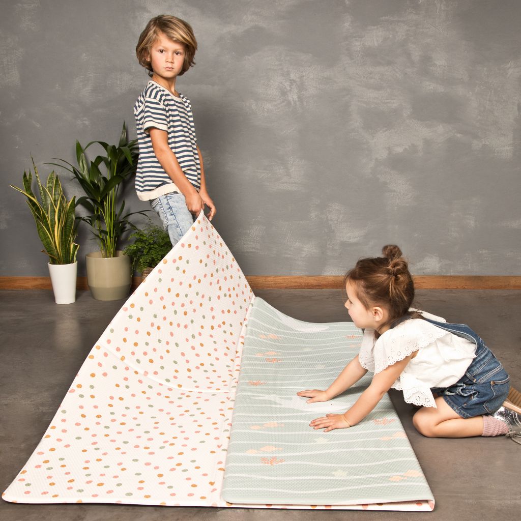 Little Gem Tapis de jeu pliable All About Dots /  Underwater world - 140 x 140 cm