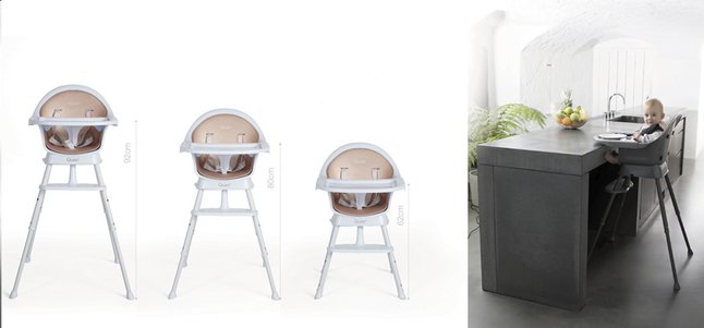 Quax Chaise haute Ultimo 3 gris