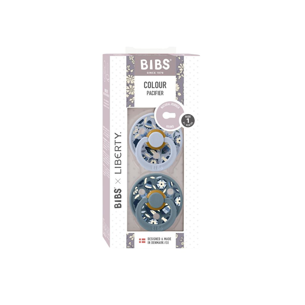 Bibs Sucette + 0 mois Liberty Garden Bobo Blue Multi - 2 pièces