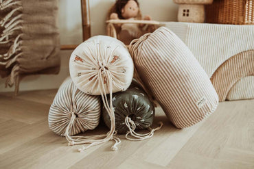 Play&Go Noomad soft stripes brown organic tapis de jeu & bag