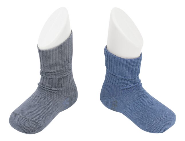 KipKep Blijf-Sokken Denim Blue - 2 stuks