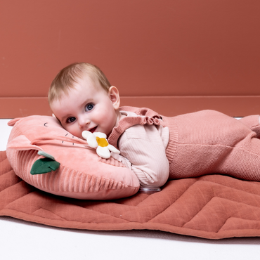 Trixie Baby Coussin Tummy time Mrs. Cat rose