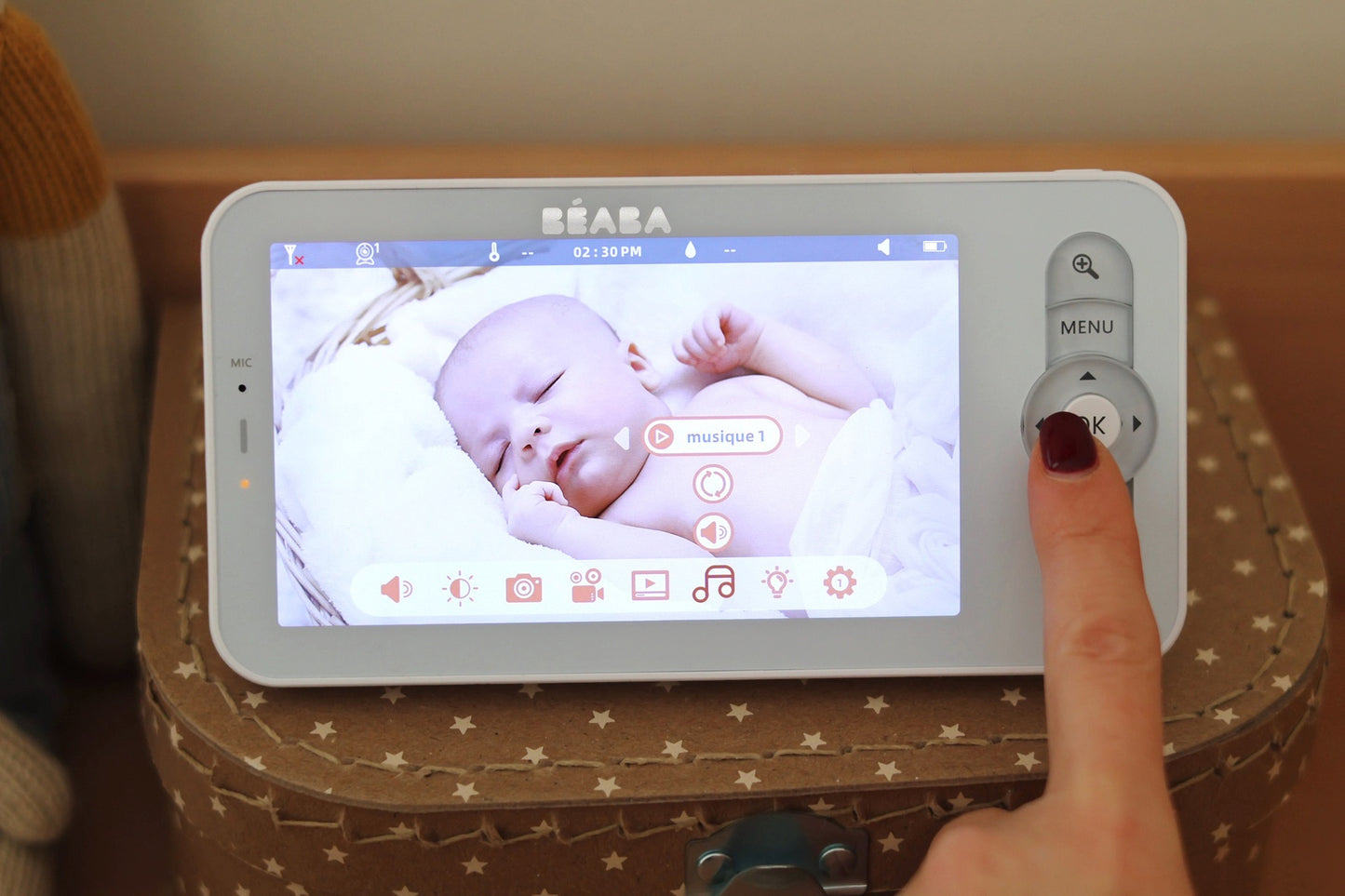Beaba Babyphone avec camera Zen Premium Night Light blanc