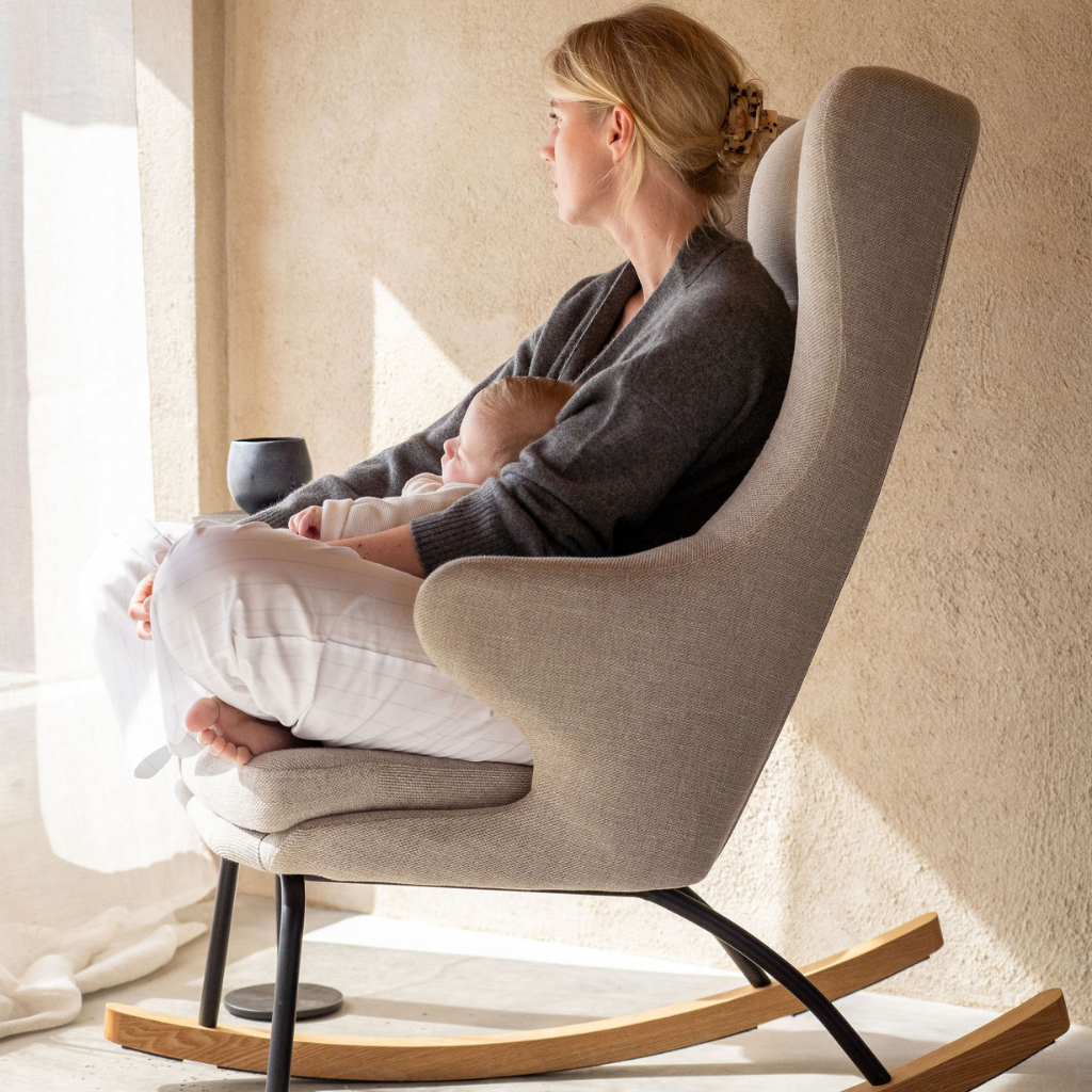 Quax Chaise à bascule Rocking Chair De Luxe Adult Sand grey