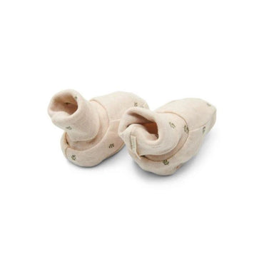 Little Dutch Pantoffeltjes Little Farm Green leaves Sand Beige maat 44/56