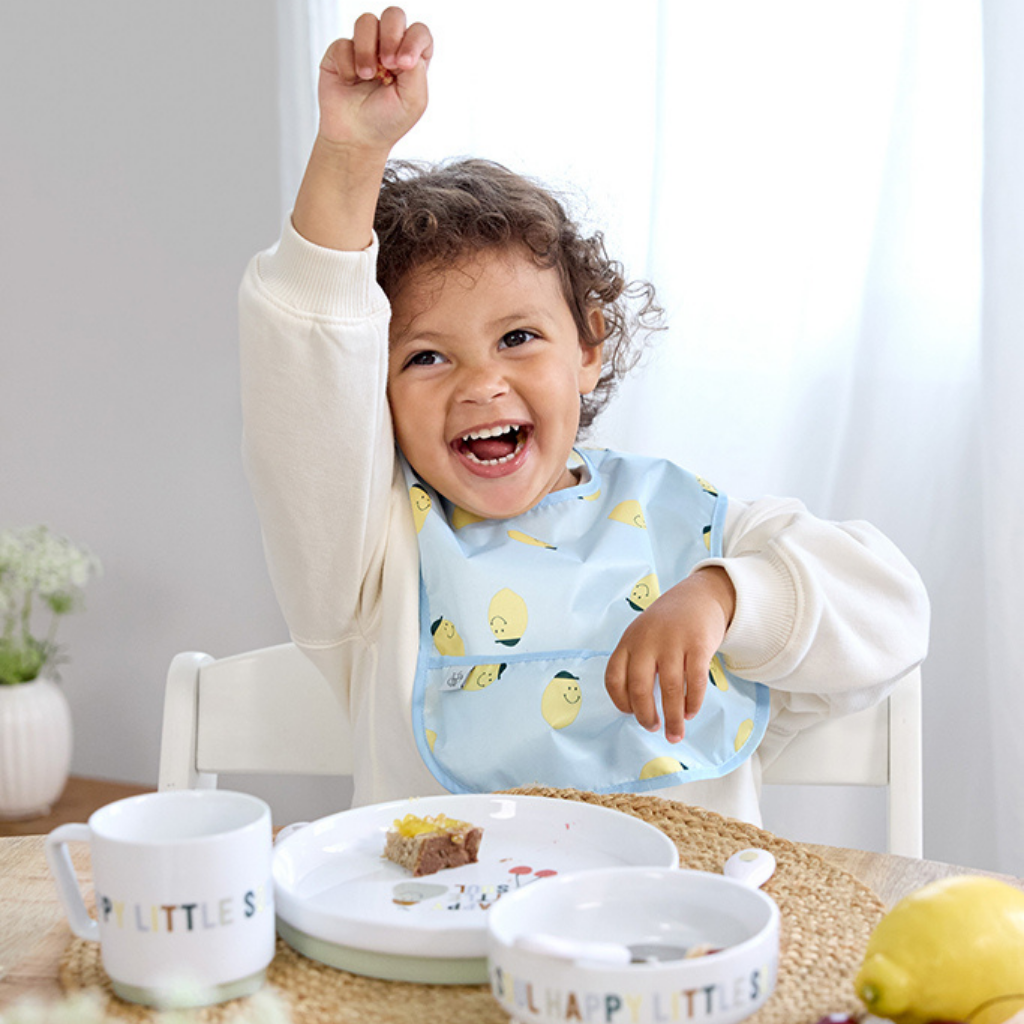 Lässig Slabbetje Happy Fruits Lemon blauw - 2 stuks