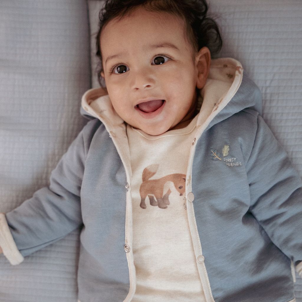 Little Dutch Jasje Omkeerbaar Forest Friends Stone Blue