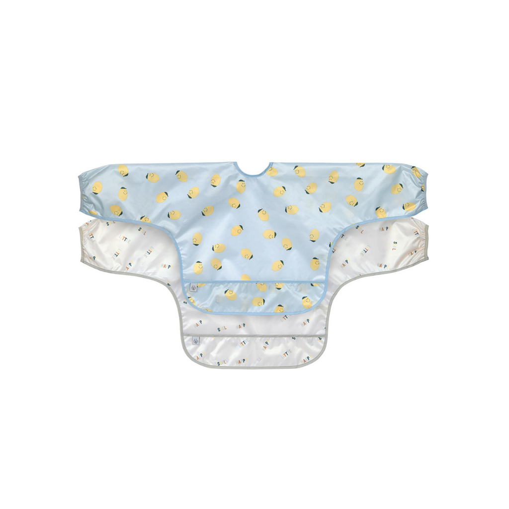 Lässig Bavoir à manches Happy Fruits Lemon bleu - 2 pièces