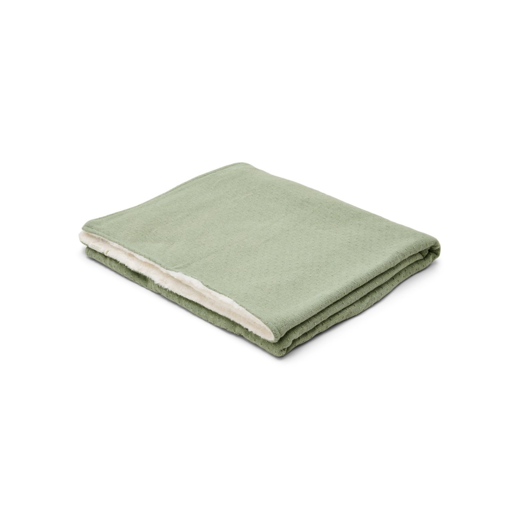 Little Dutch Deken voor wieg gebreid/fleece Pure Sage 70 x 100 cm