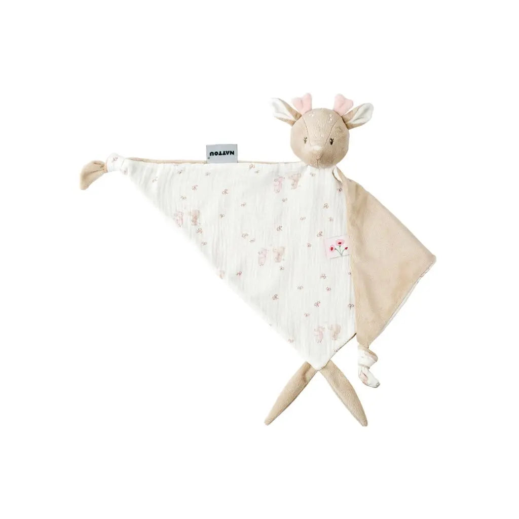 Nattou Maxi-doudou imprimée biche rose