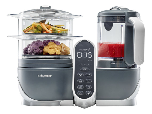 Babymoov Cuiseur Vapeur/Blender/Chauffe-Biberon/Stérilisateur Nutribaby + Gris