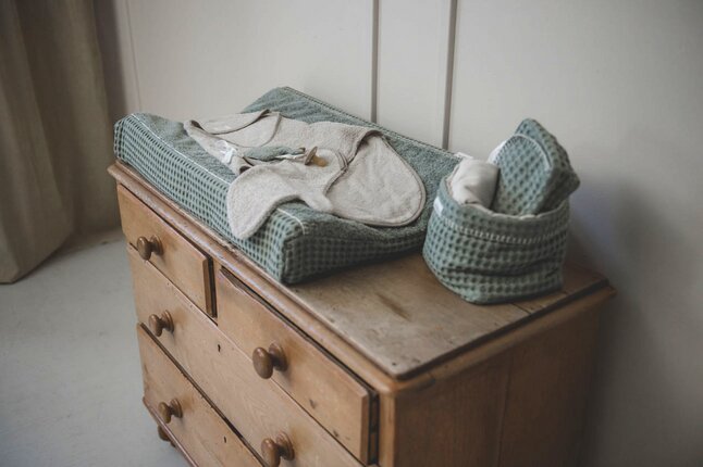 Koeka Housse pour matelas à langer Wafel Amsterdam Shadow Green