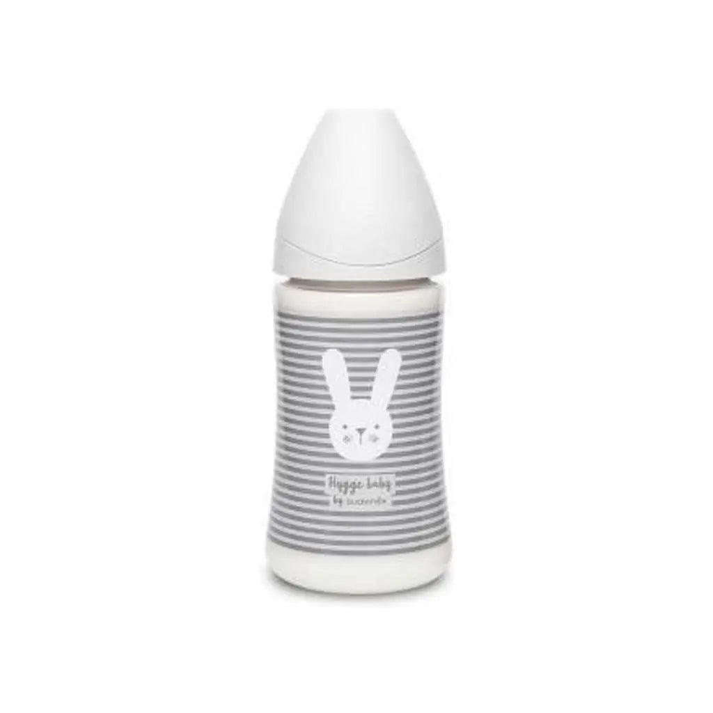 Zuigfles, Suavinex, Hygge, polyamide/silicone, 3 posities, 270ml, whiskers, grijs