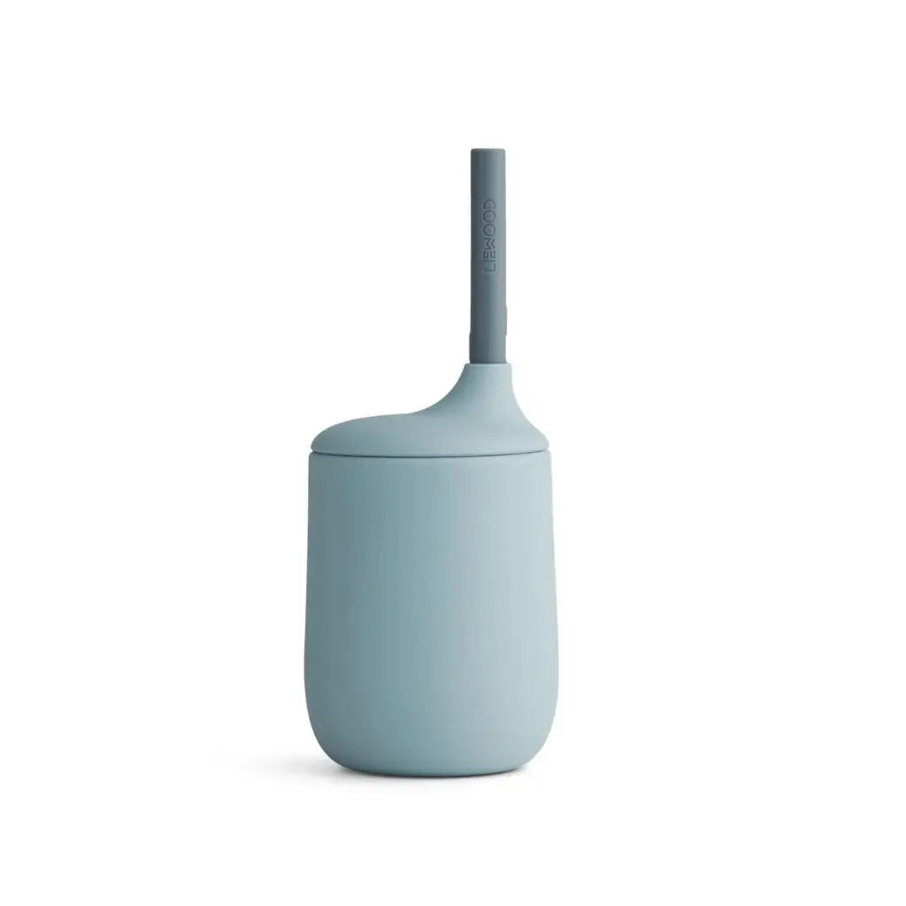 Liewood Gobelet d'apprentissage avec paille Ellis Sea Blue
