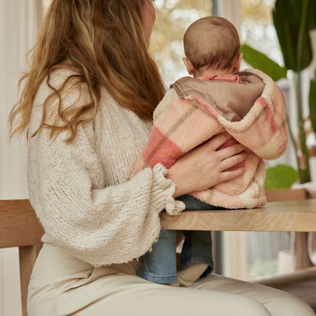 Dirkje Manteau à carreaux Rose fille