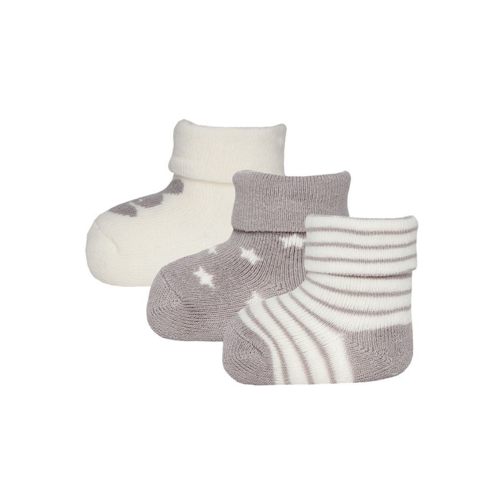 Sokken Newborn Hase Ewy grijs één maat - 3 stuks