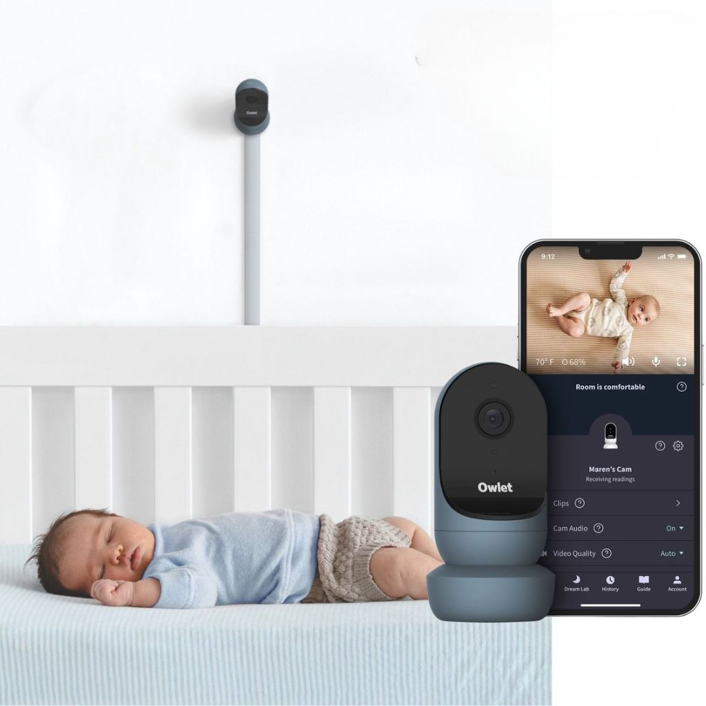 Owlet Dream Sock + Babyphone avec caméra Cam 2 Bedtime Blue