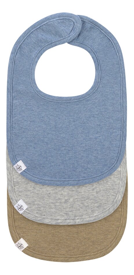 Lässig Bavoir Blue/Light Grey/Natural - 3 pièces