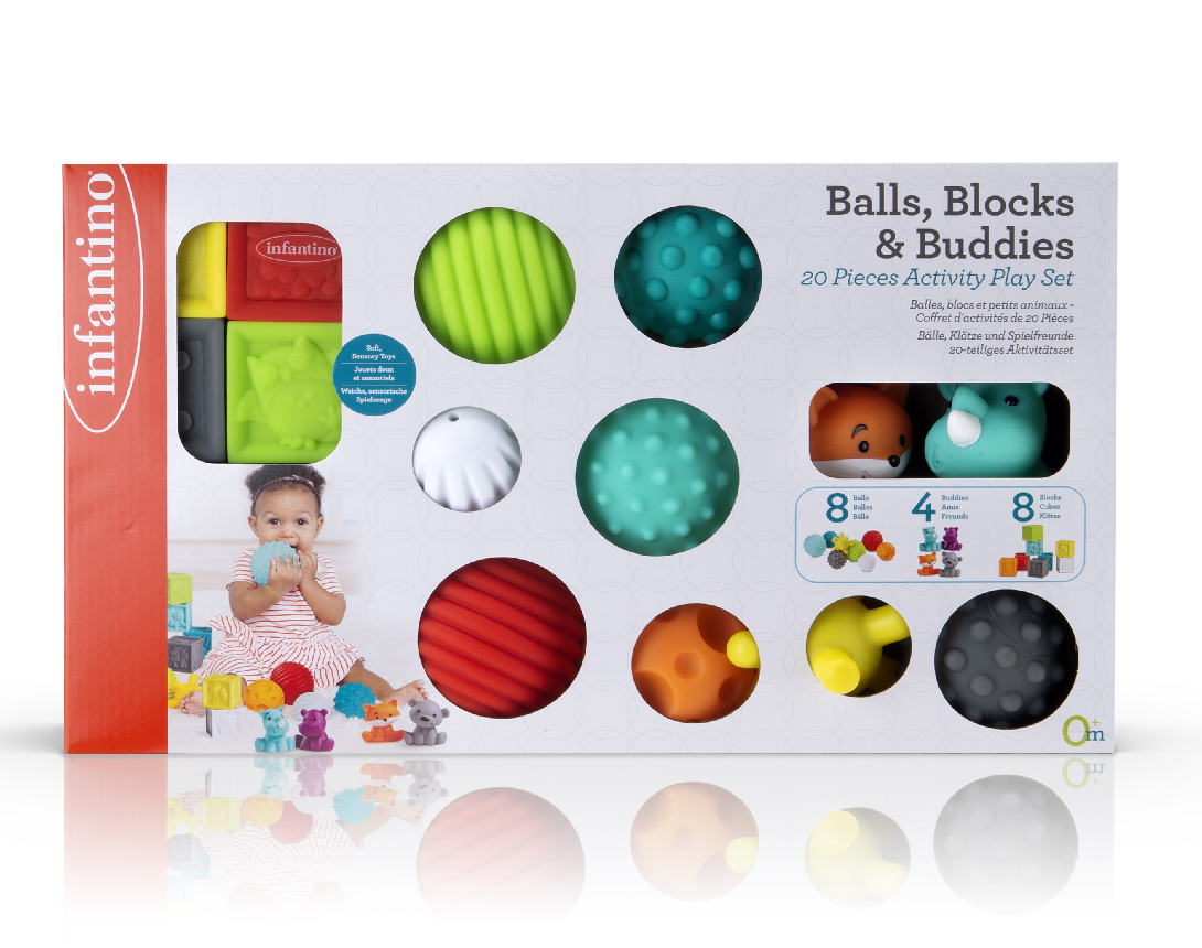 Infantino Jouet d'activité Ball's block & buddies B kids - 20 pièces