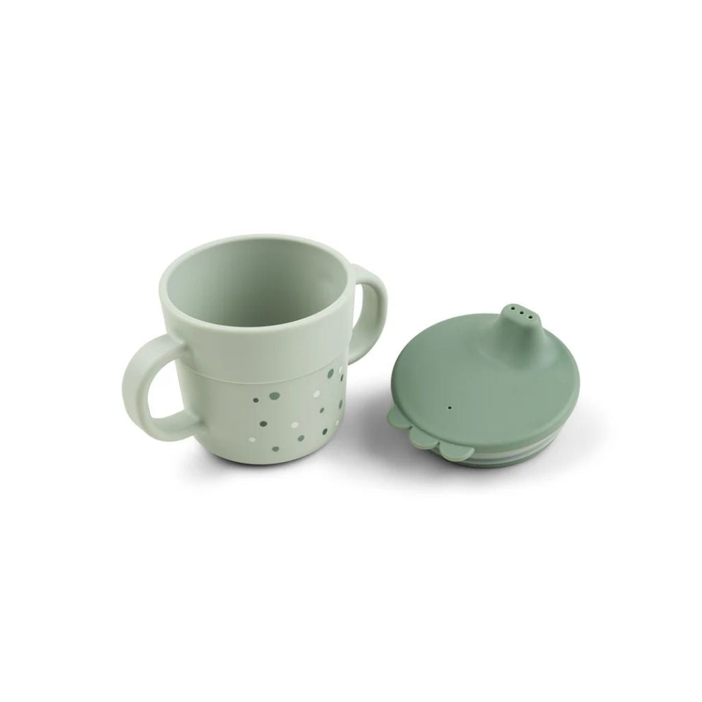 Done by Deer Drinkbeker met handvatten Happy Dots Green