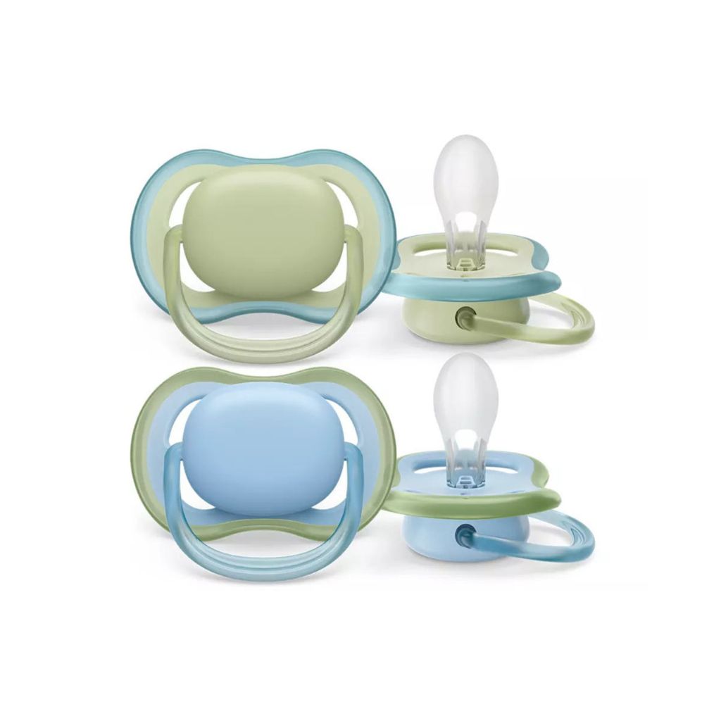 Philips AVENT Fopspeen 0 - 6 maanden Ultra Air pistache, blauw - 2 stuks