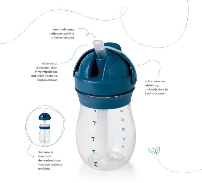 OXO Tot Gobelet d'apprentissage à bec souple 150 ml bleu marine