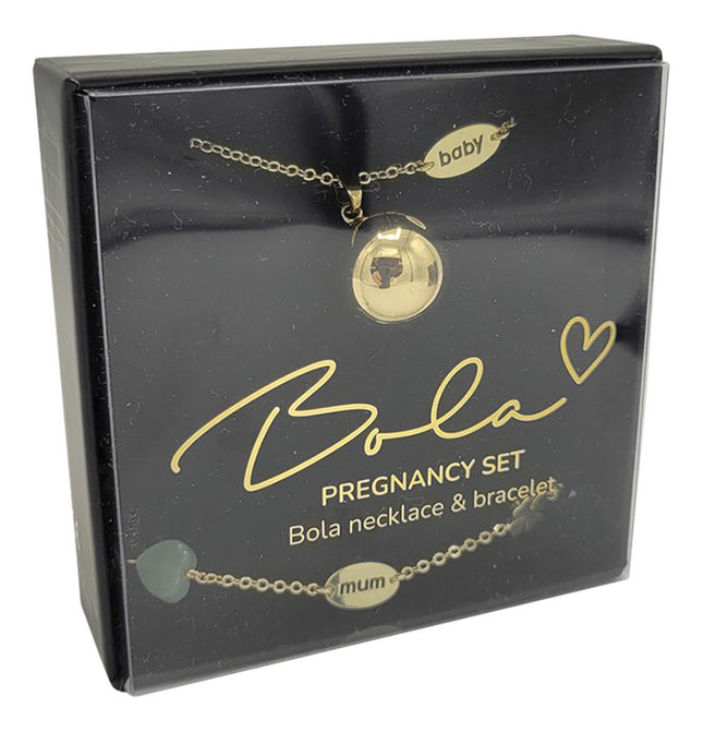Bola Set grelot de grossesse et bracelet pierre naturelle