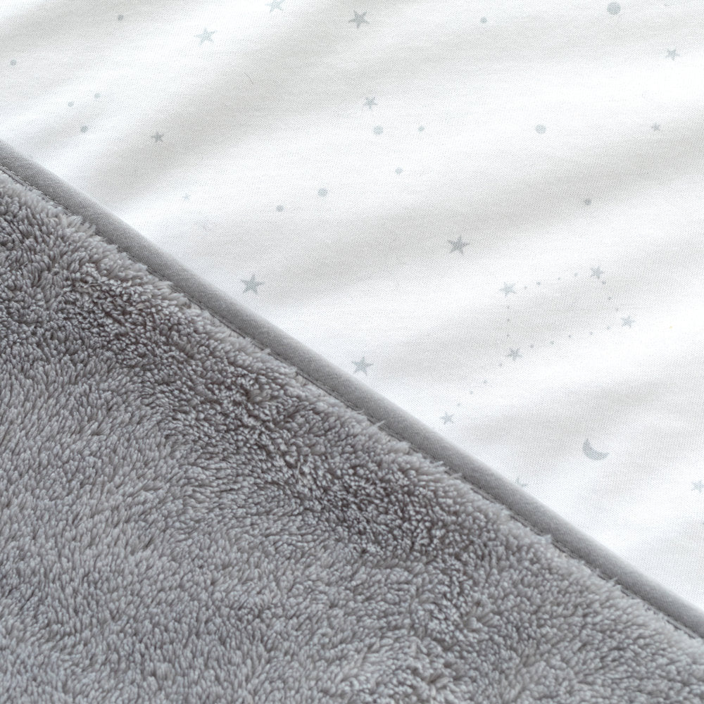 Bemini Couverture pour berceau ou parc d'automne/hiver Stary grizou polaire/jersey
