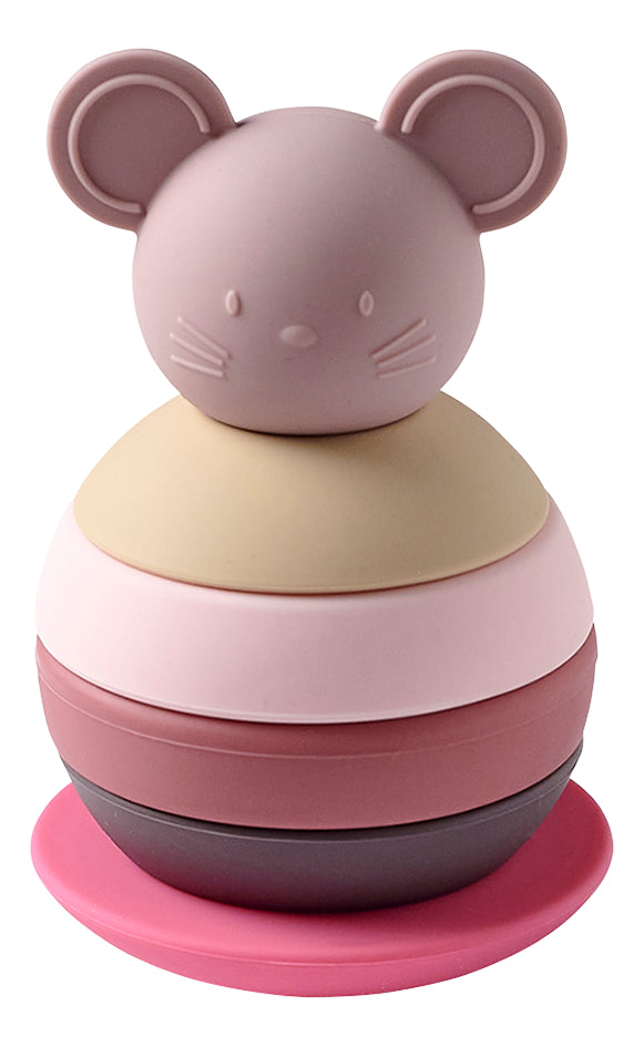 Nattou Tour d'empilage Souris rose