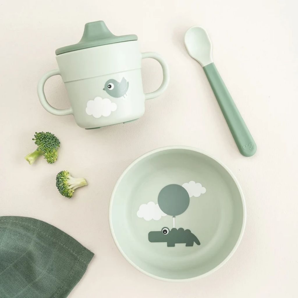 Done by Deer Set repas 3 pièces Happy Clouds Green