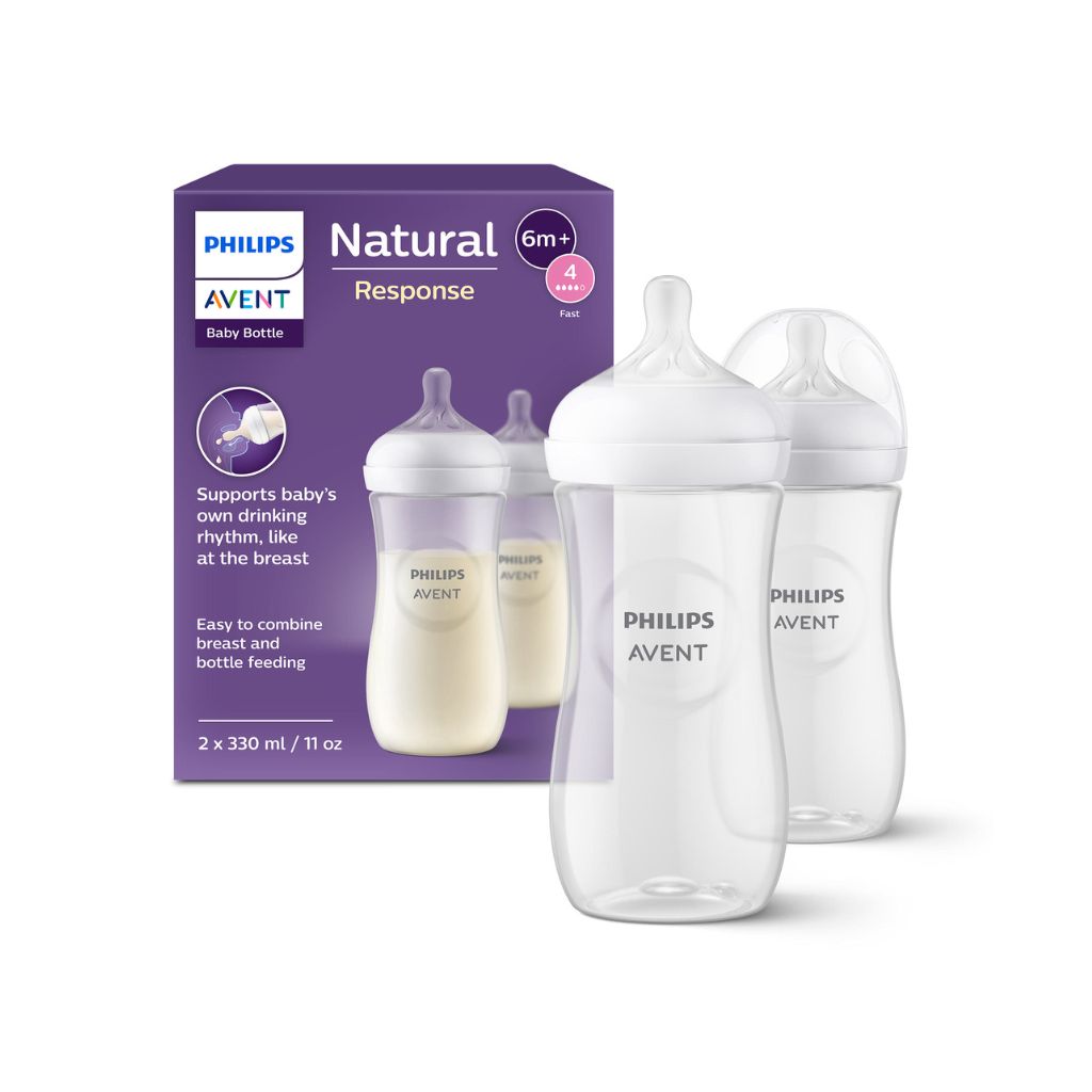 Philips AVENT Zuigfles Natural Response transparant 330 ml - 2 stuks