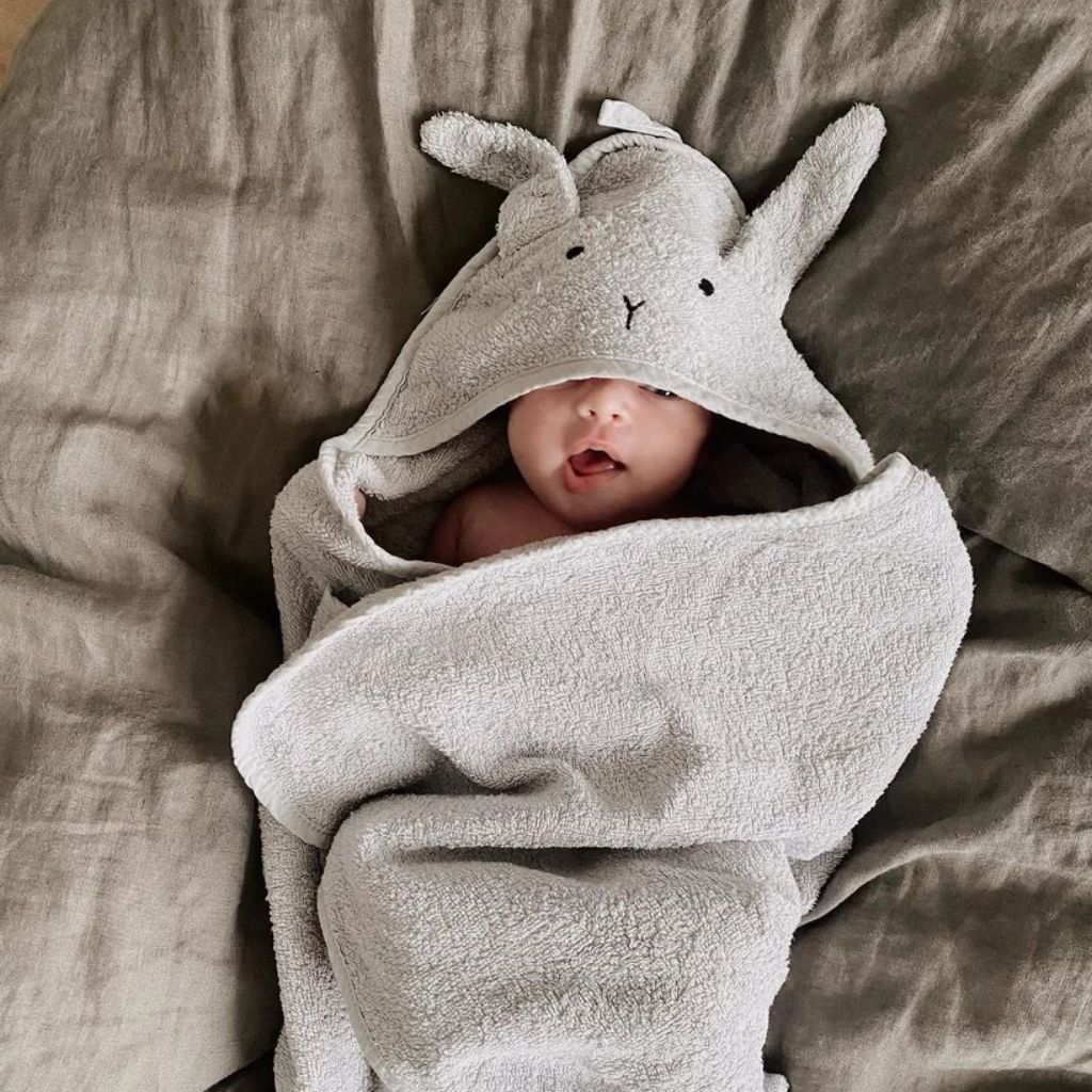 Liewood Badcape Rabbit grijs