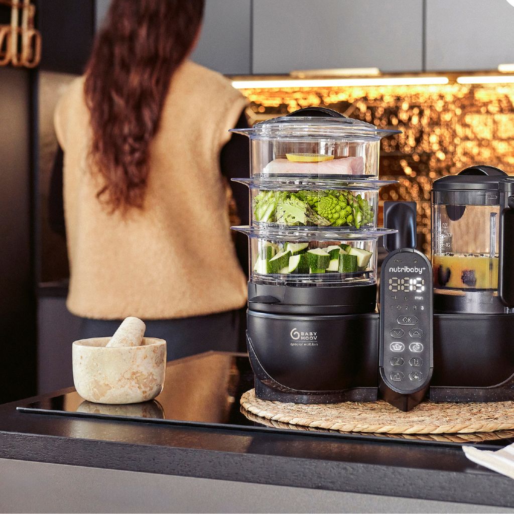 Babymoov Stoomkoker-Mixer Nutribaby + XL Mineral Black