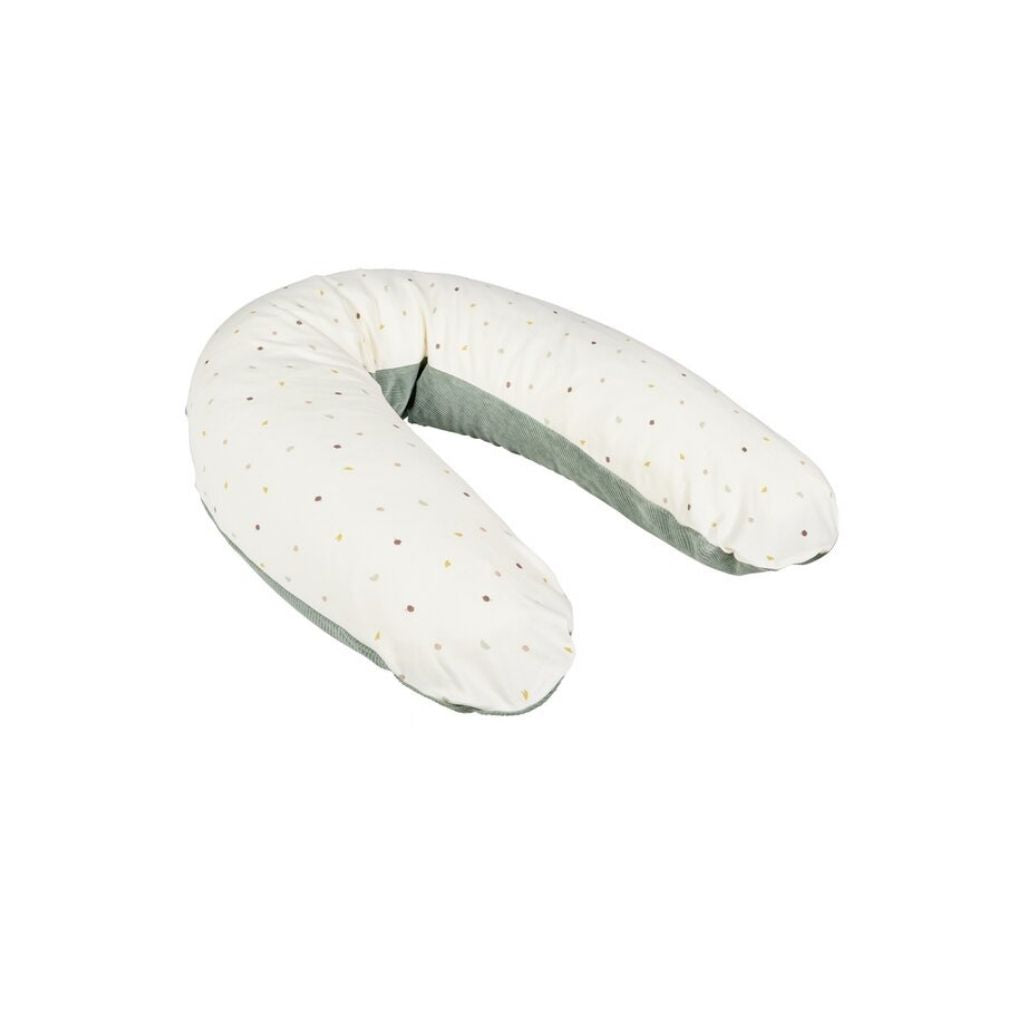 Dreambee Housse pour coussin de positionnement et d'allaitement Jules & Odette legumes ecru-vert