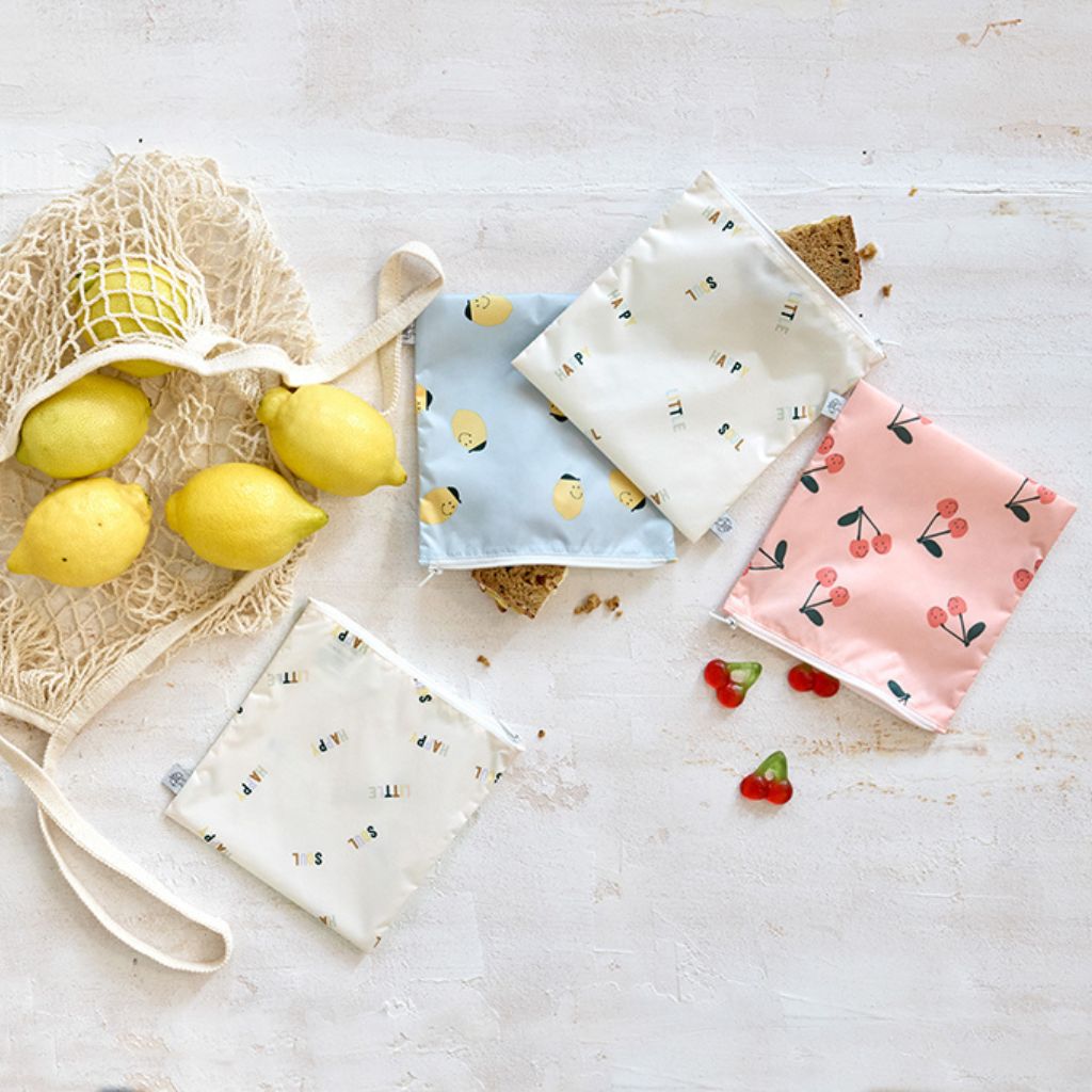 Lässig Sac à snack Happy Fruits Cherry - 2 pièces