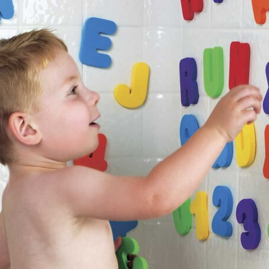 Jouet de bain pelle + Lettres