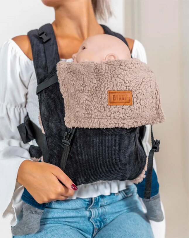 ByKay Doublure hivernale teddy pour porte-bébé taupe