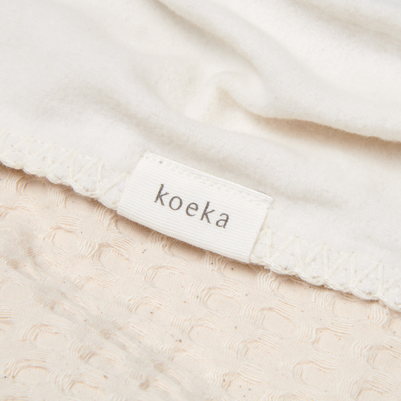 Koeka Couverture pour berceau ou parc Amsterdam Cotton fleece wafel Natural