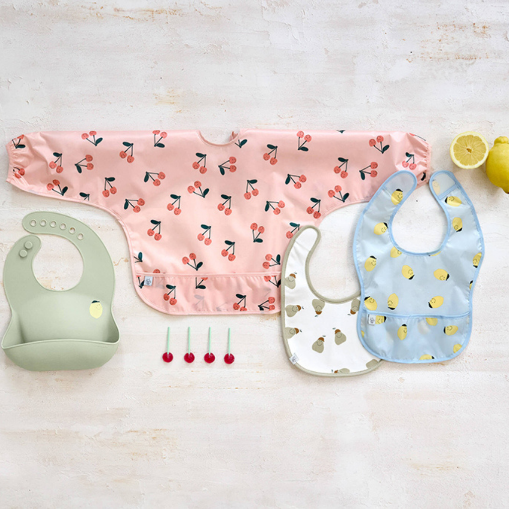 Lässig Bavoir en silicone Happy Fruits Lemon Olive