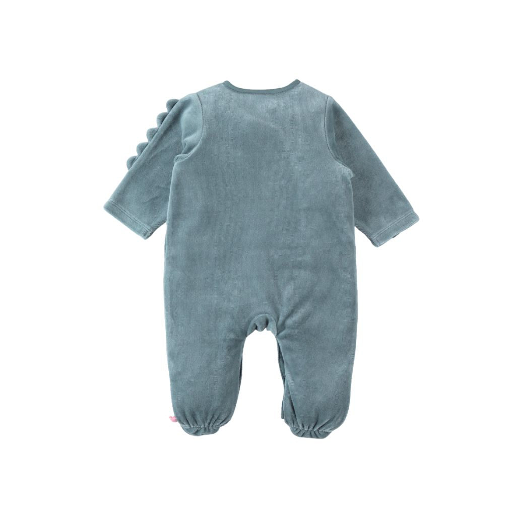 Noukie's Pyjama Rib Fluweel Dino Aqua