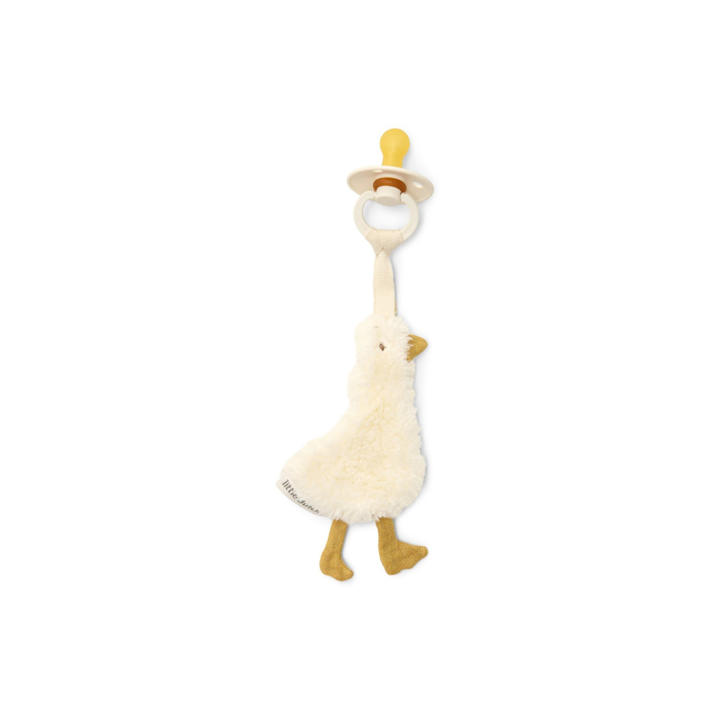 Little Dutch Fopspeendoekje Newborn Naturals Little Goose Wit