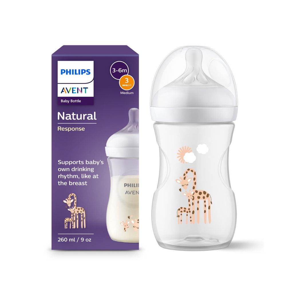 Philips AVENT Biberon Natural Response Girafe transparent 260 ml